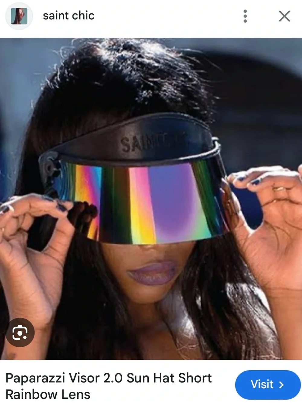 Saint Chic Iridescent Rainbow Visor